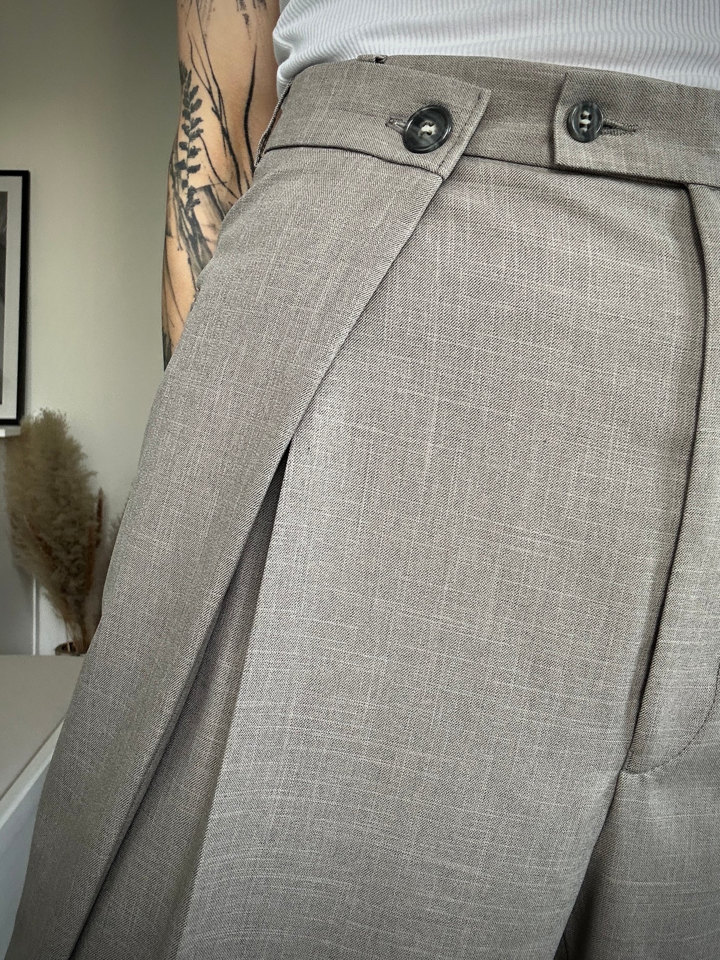 Upcycled pants HEARTBEAT greige
