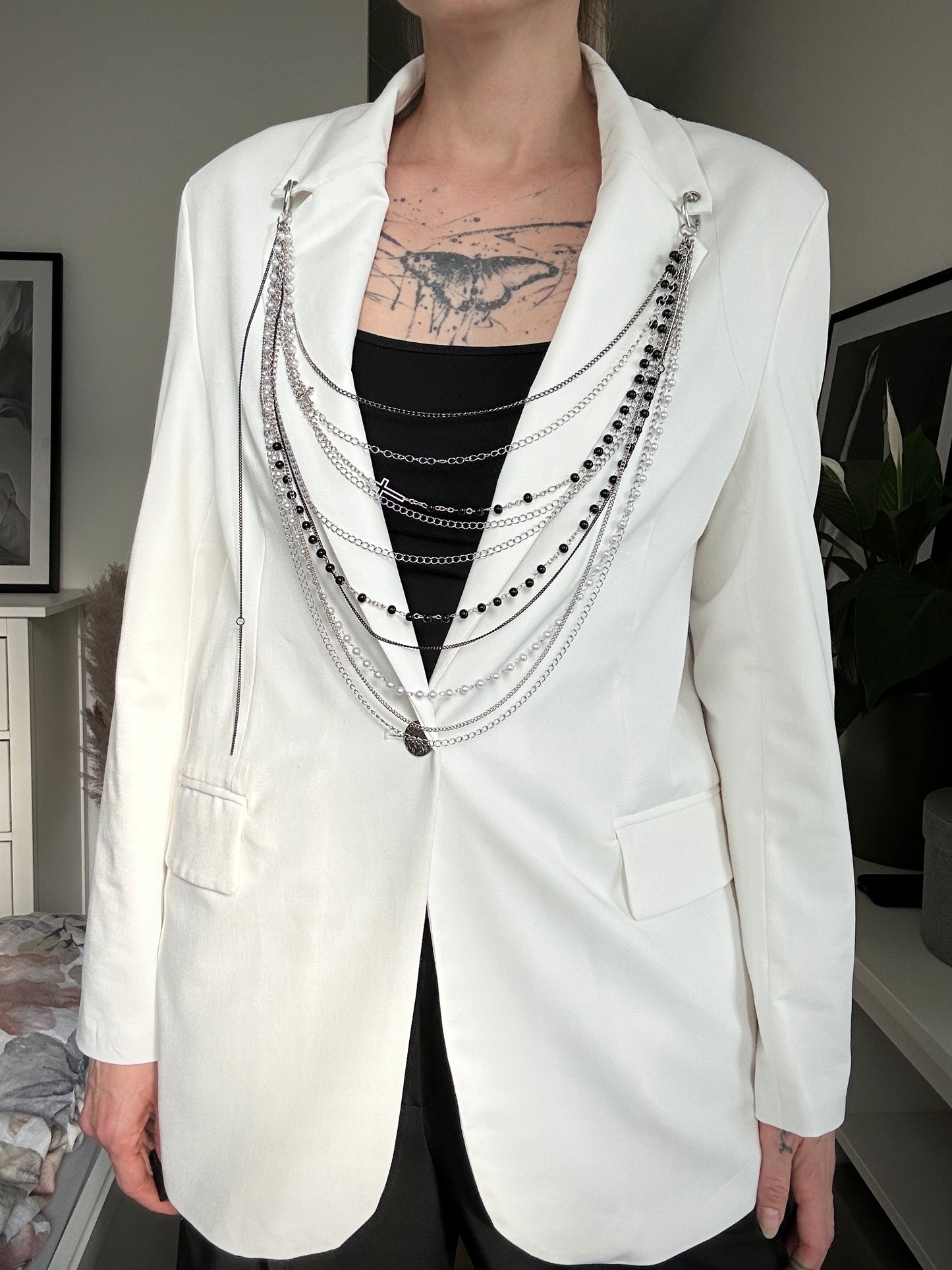 Upcycled blazer WHITE WIDDOW