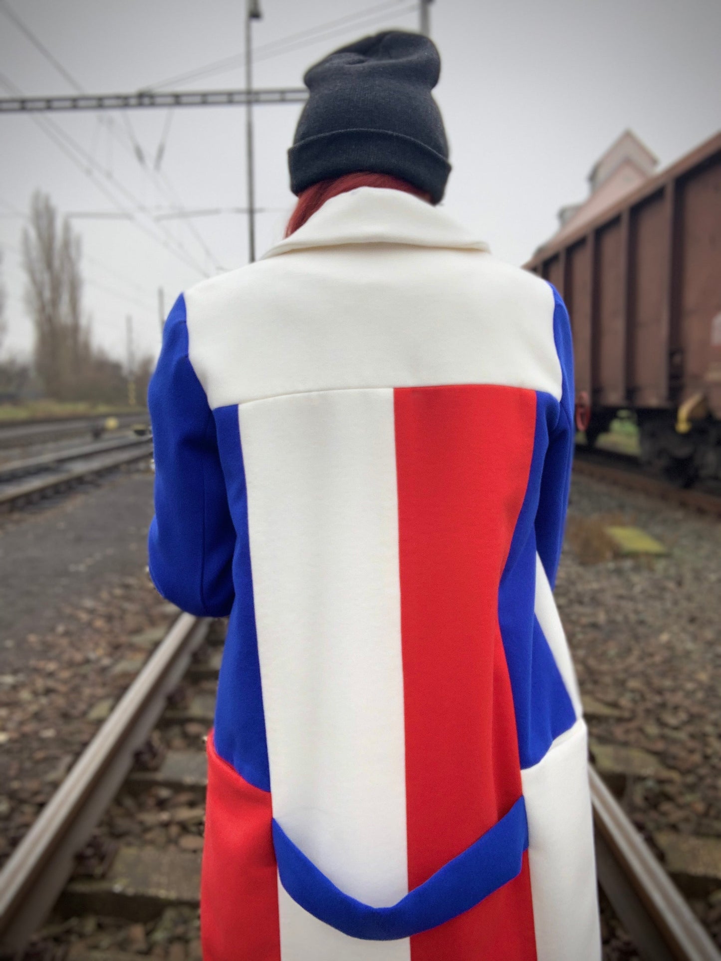 Vlnený kabát TRIKOLÓRA flag - SKLADOM