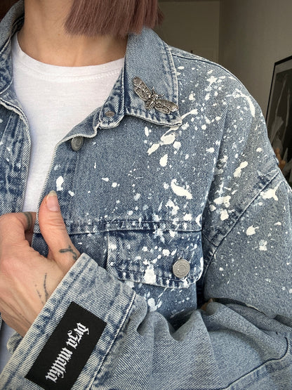 Upcycled denim shirt DARK MOTH