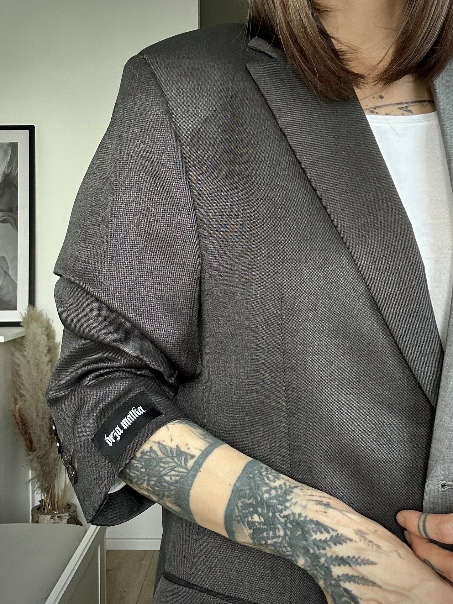 Upcycled blazer TWO FACES gray-brown