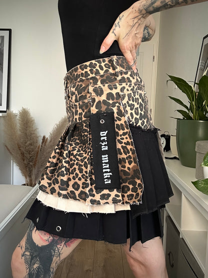 Upcycled skirt DENIM LEO brown