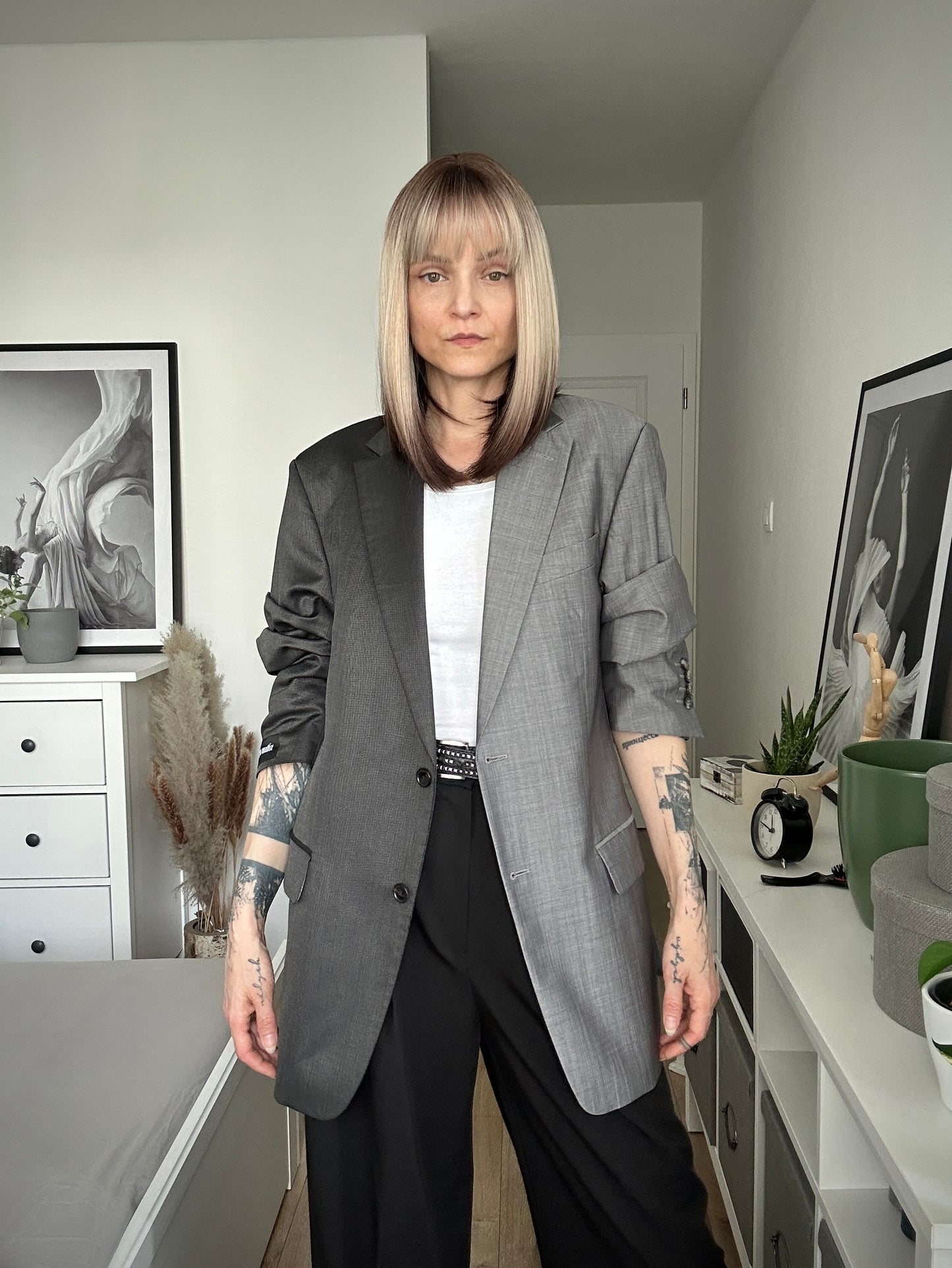 Upcycled blazer TWO FACES gray-brown