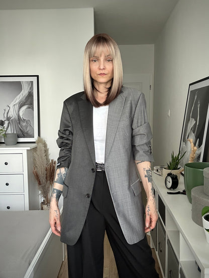 Upcycled blazer TWO FACES gray-brown