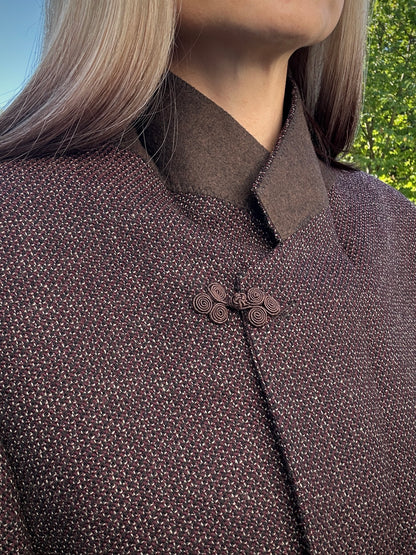 Upcycled coat REBORN burgundy