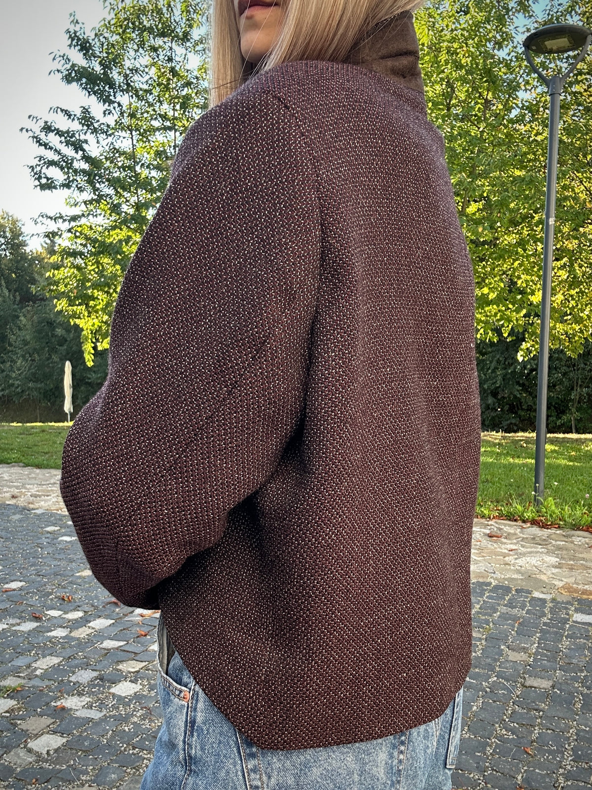 Upcycled coat REBORN burgundy