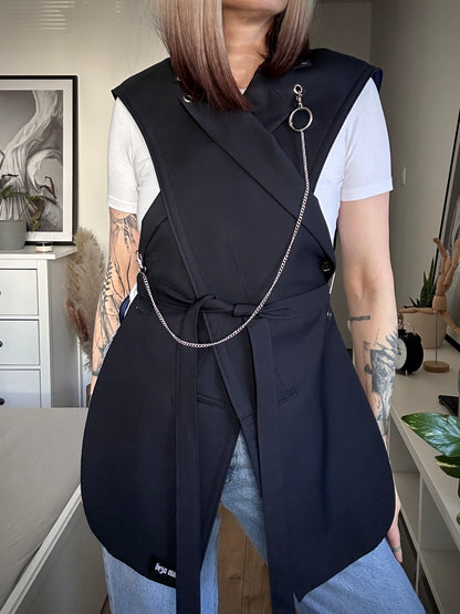 Upcycled vest TAINTED LOVE blue
