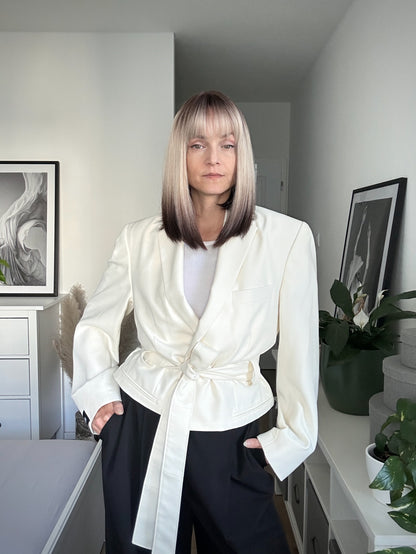 Upcycled coat blazet RENEWAL cream
