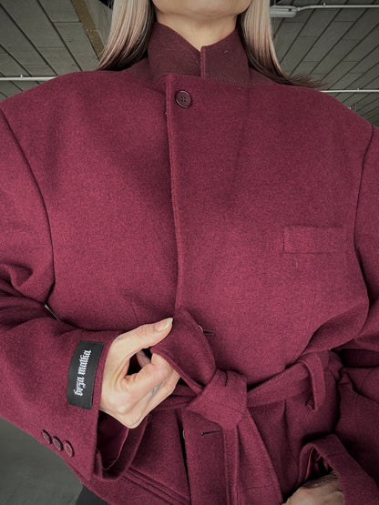 Upcycled coat RENEWAL burgundy