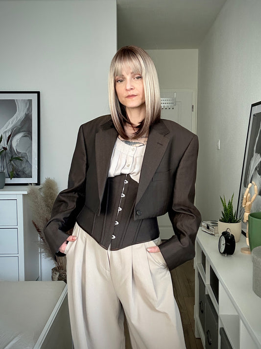 Upcycled CORSET BLAZER brown