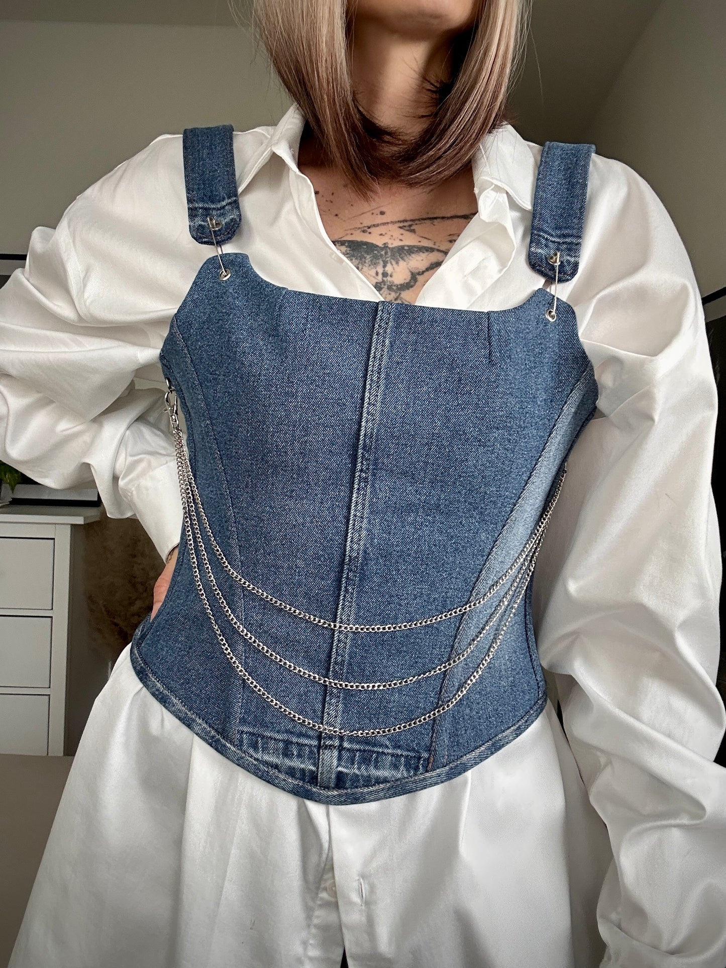 Upcycled corset DENIM SPIRIT