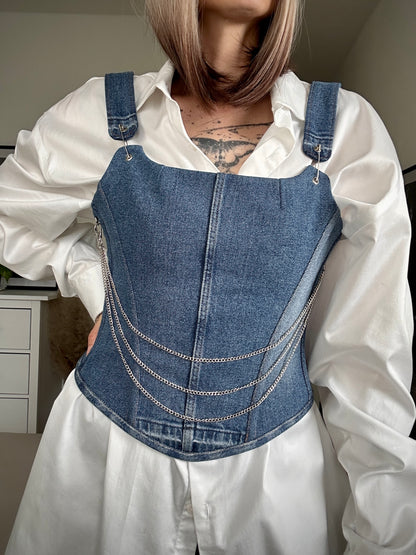 Upcycled corset DENIM SPIRIT