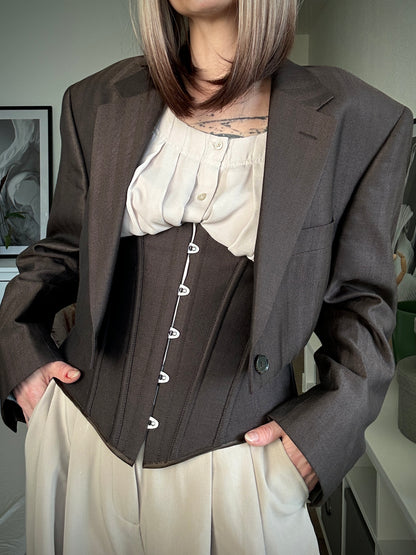 Upcycled CORSET BLAZER brown