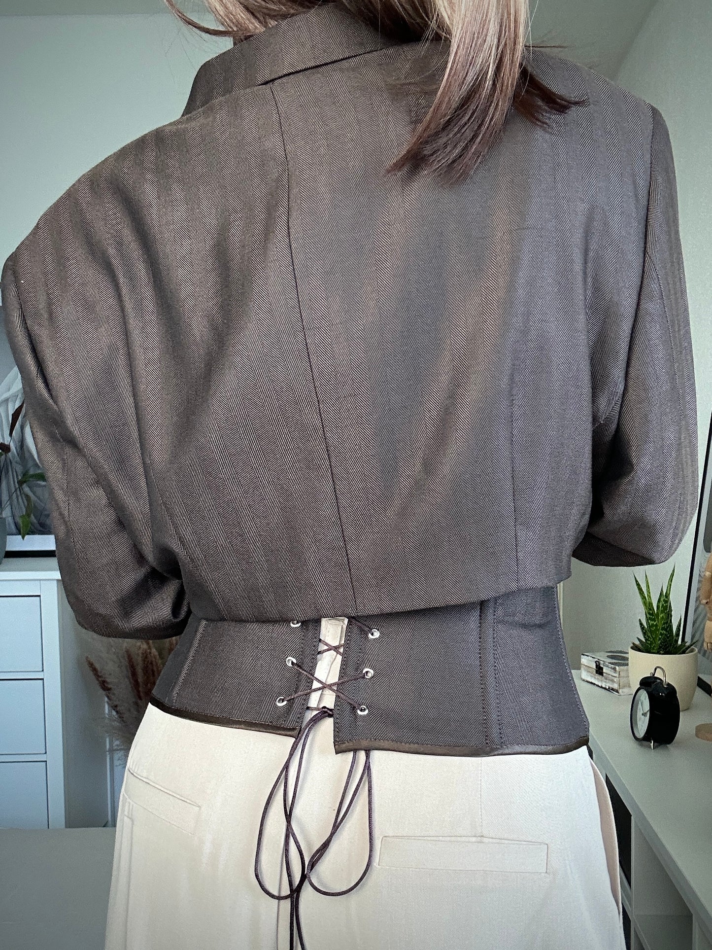 Upcycled CORSET BLAZER brown