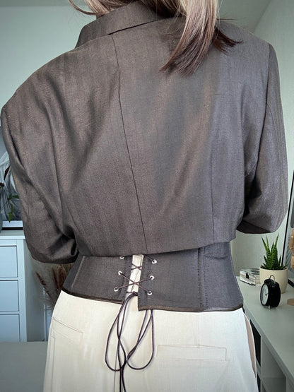 Upcycled CORSET BLAZER brown