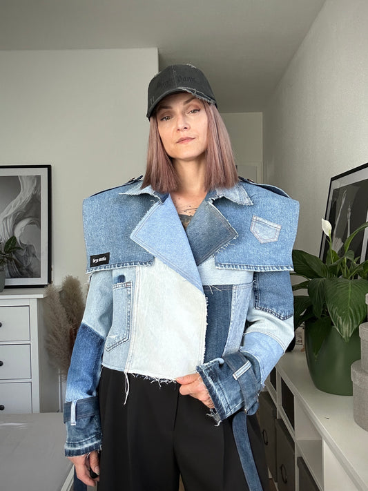 Upcycled trenchcoat PATCHWORK PUNK - cropp