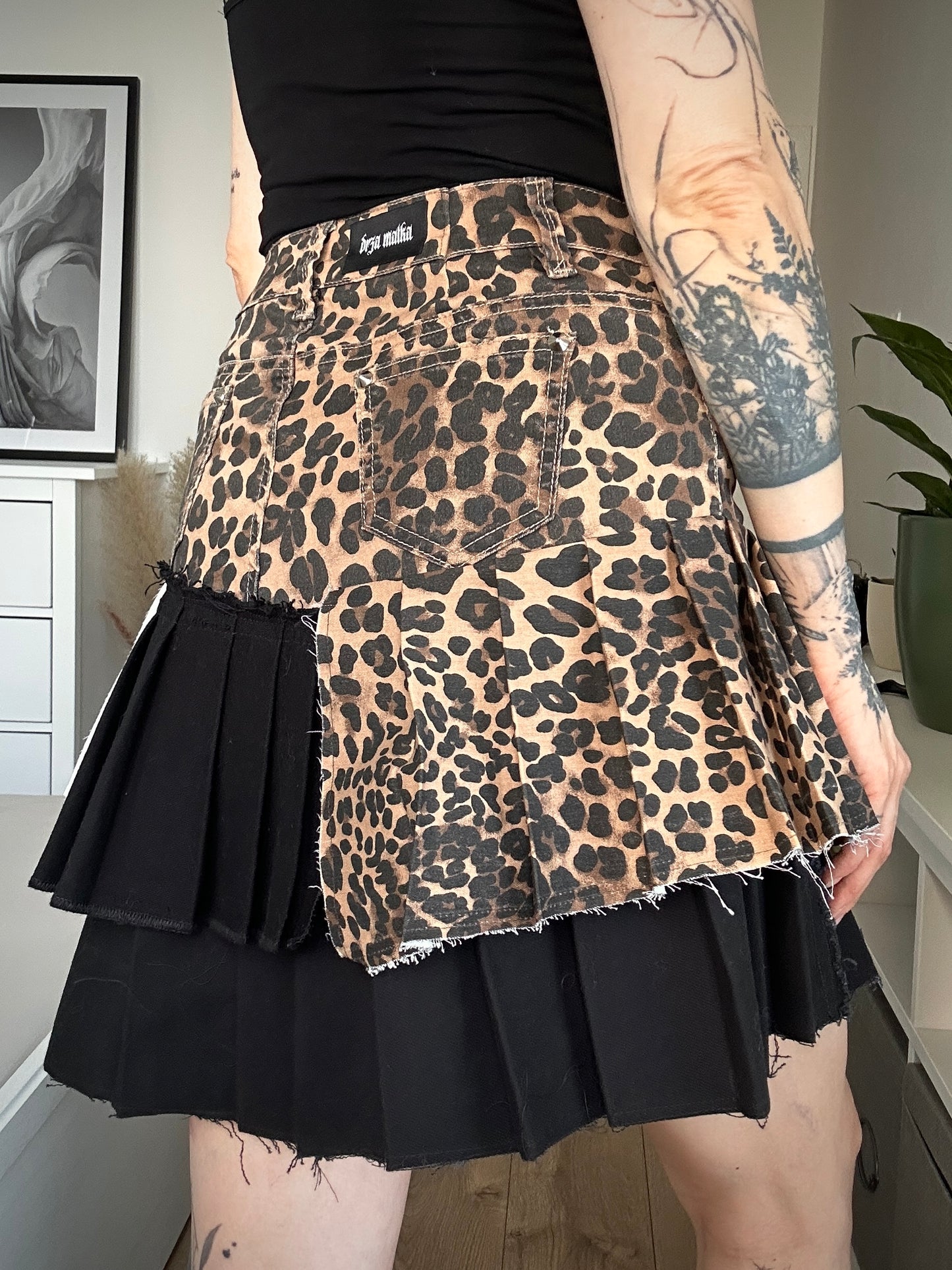 Upcycled skirt DENIM LEO brown