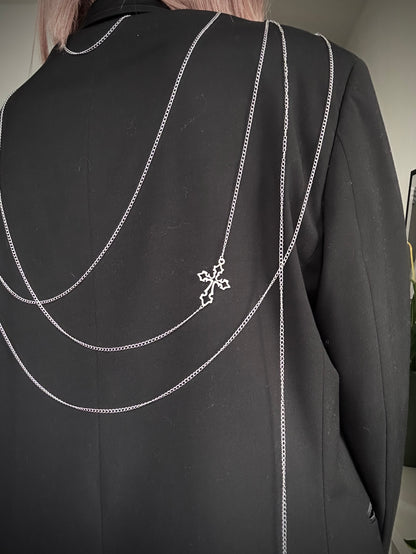 Upcycled blazer DARK WIDOW black cross