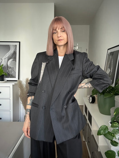 Upcycled blazer MINIMALIST ICON plum brown