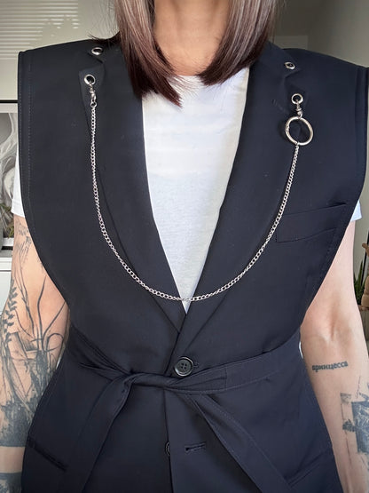 Upcycled vest TAINTED LOVE blue