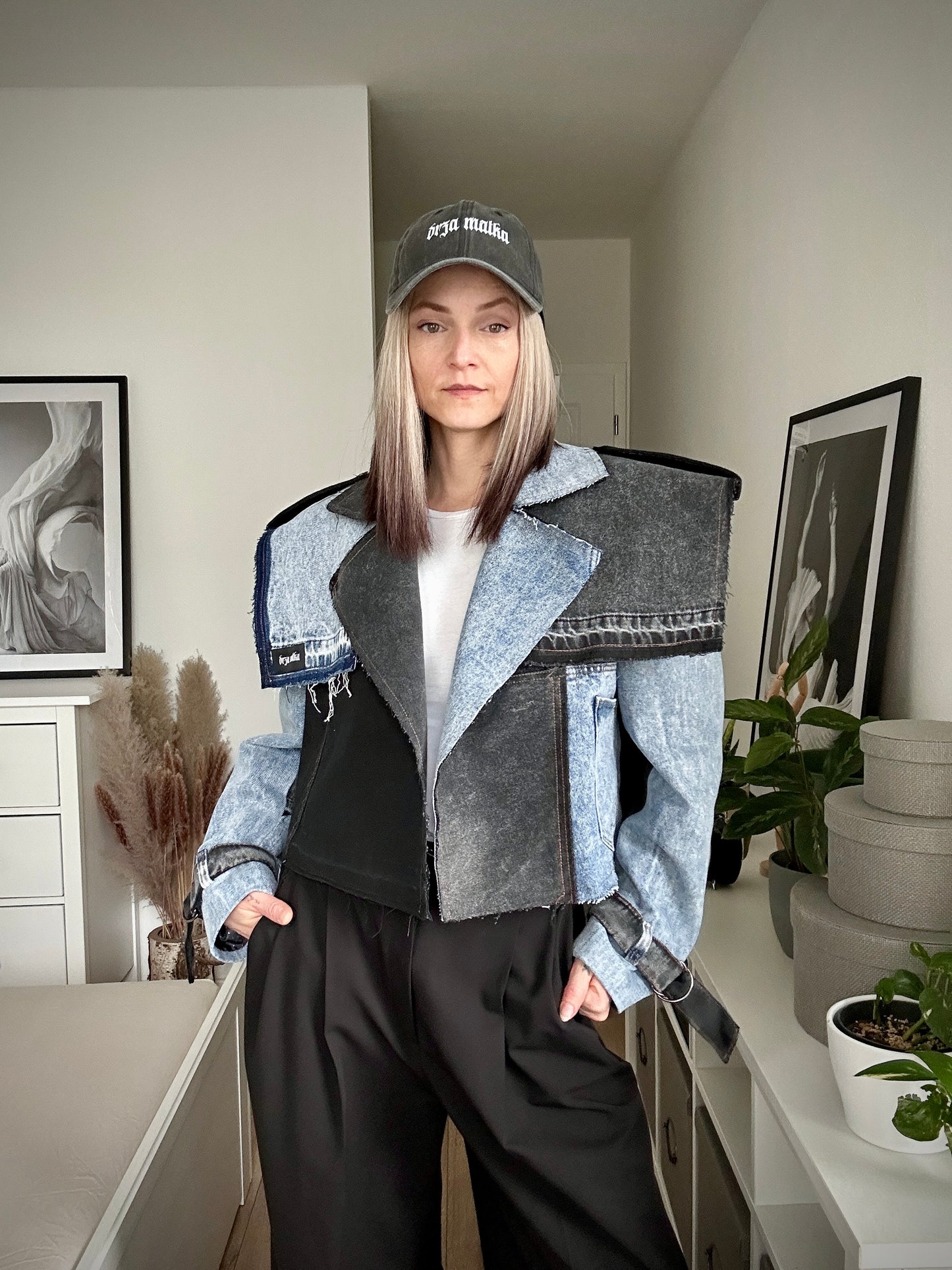 Upcycled trenchcoat PATCHWORK PUNK - cropp (black)