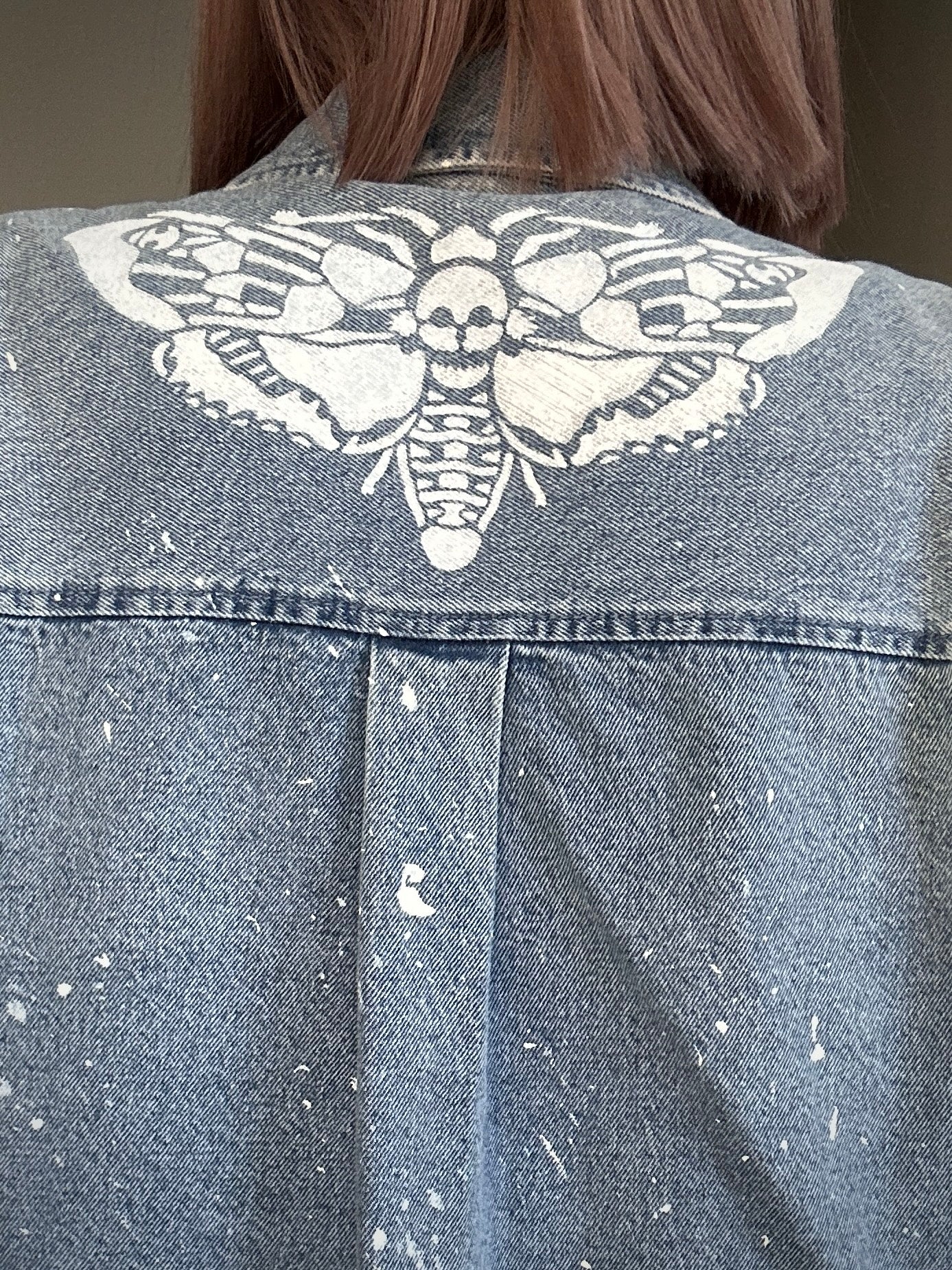 Upcycled denim shirt DARK MOTH