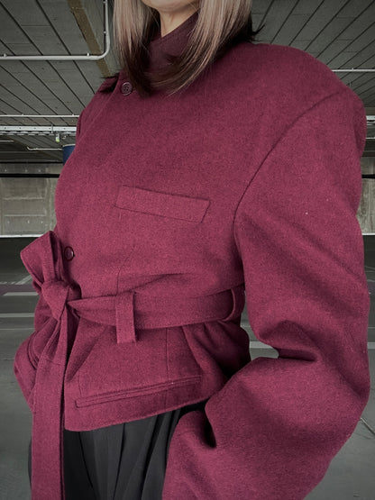 Upcycled coat RENEWAL burgundy