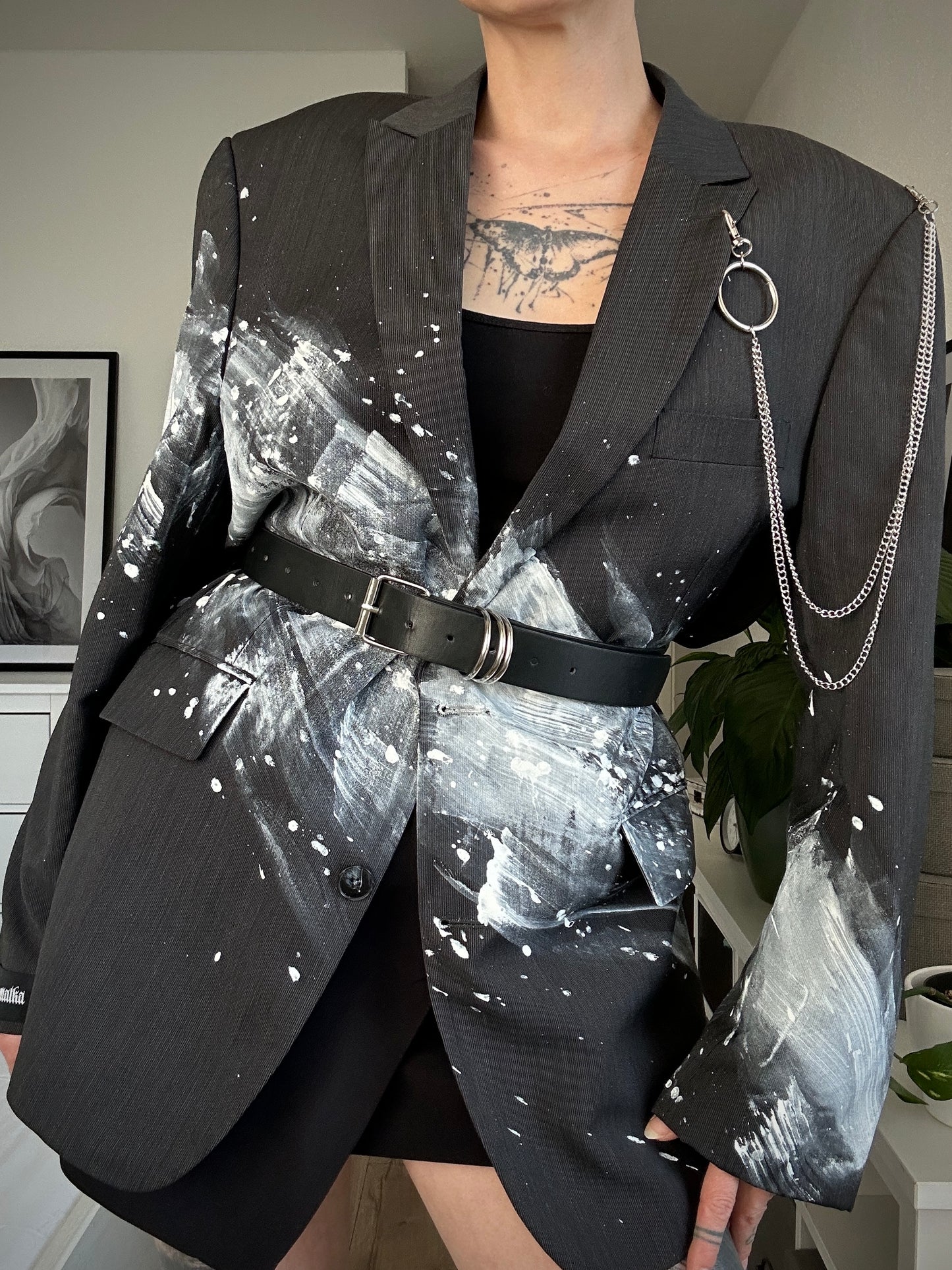 Upcycled blazer COMA WHITE