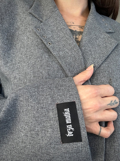 Upcycled blazer + garter cover DAYANARA grey