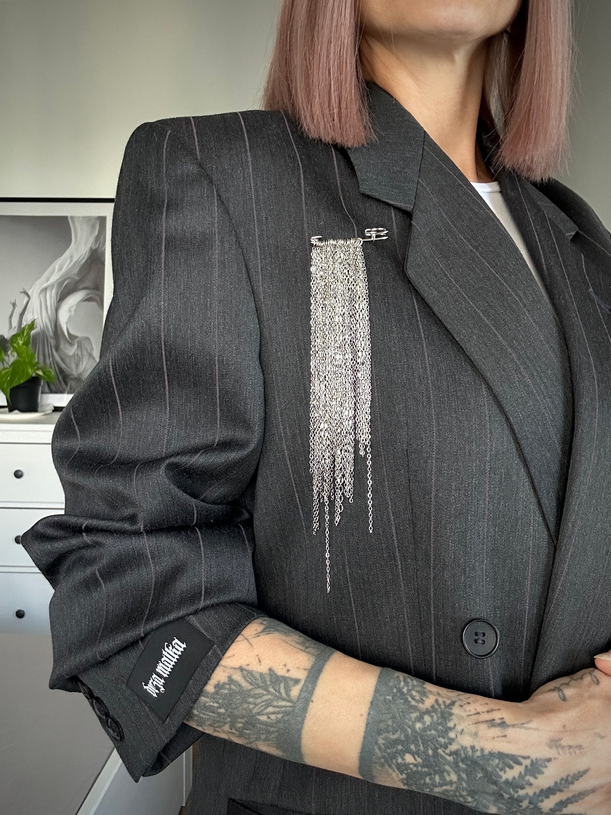 Upcycled blazer MINIMALIST ICON plum brown