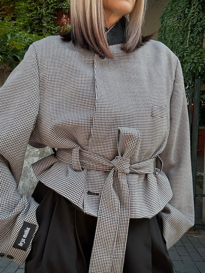 Upcycled coat RENEWAL houndstooth