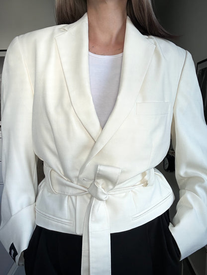 Upcycled coat blazet RENEWAL cream