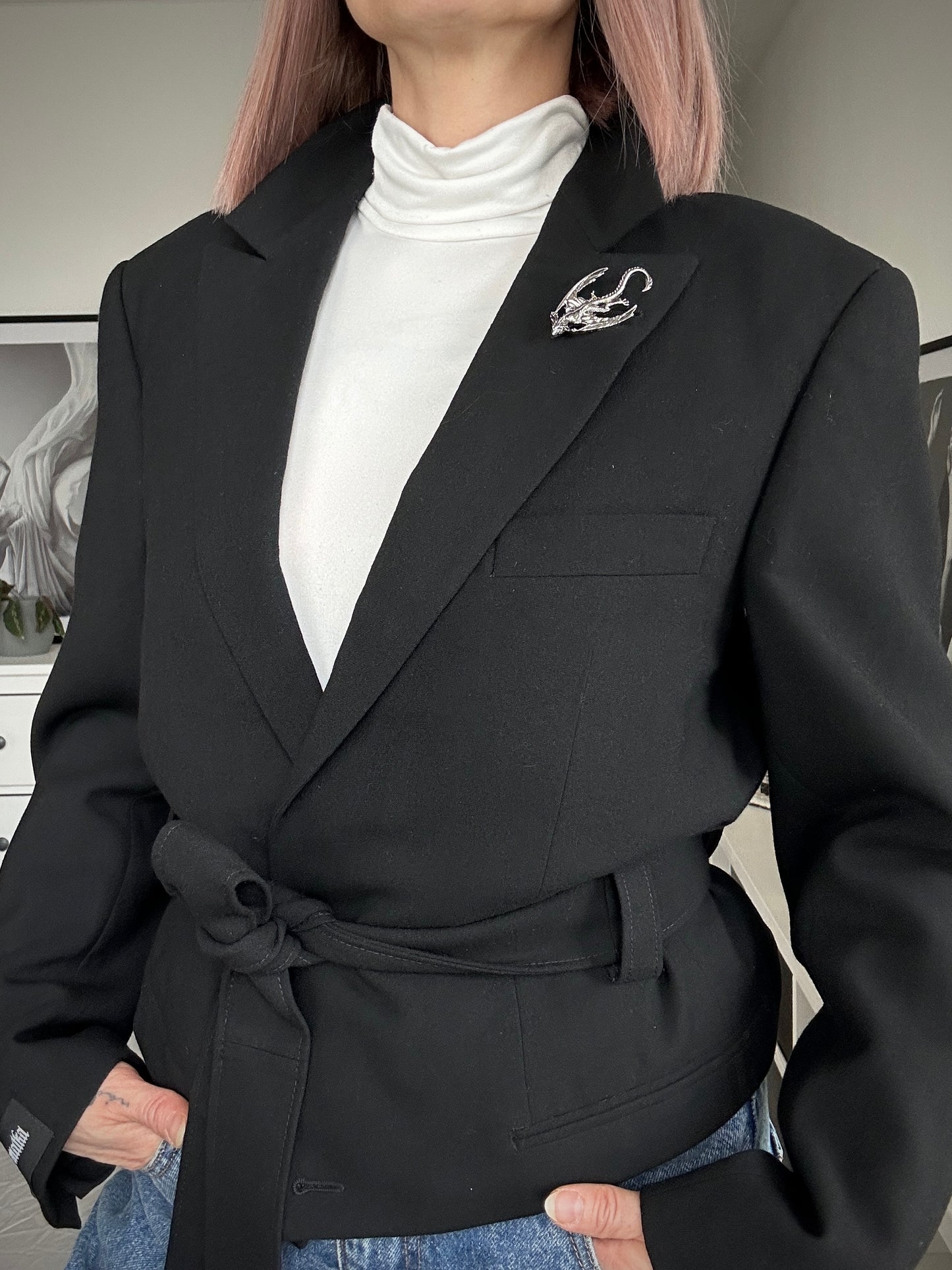Upcycled coat RENEWAL black