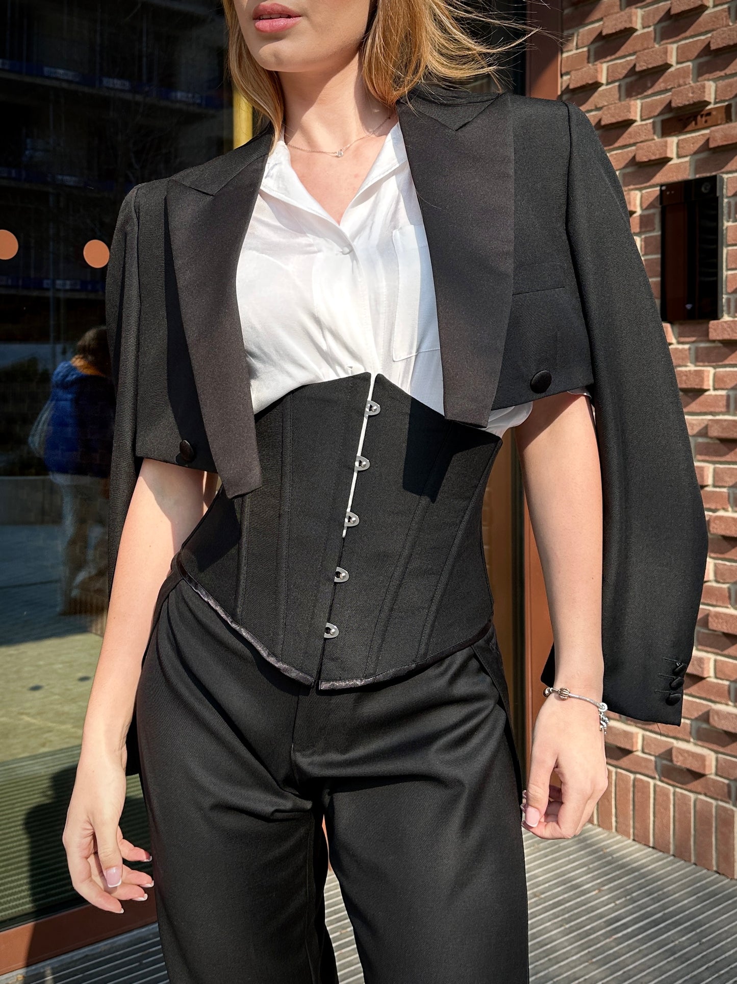 Upcycled CORSET BLAZER black
