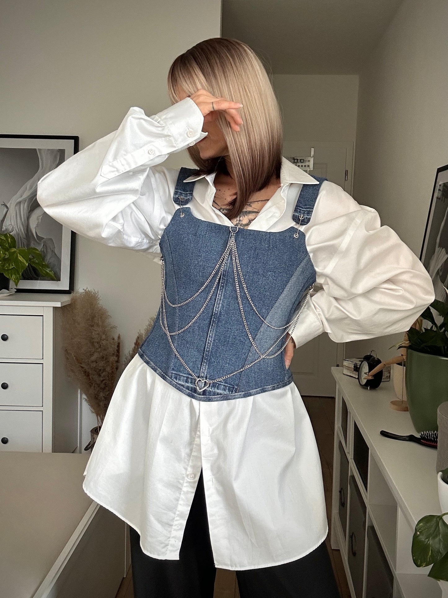 Upcycled corset DENIM SPIRIT