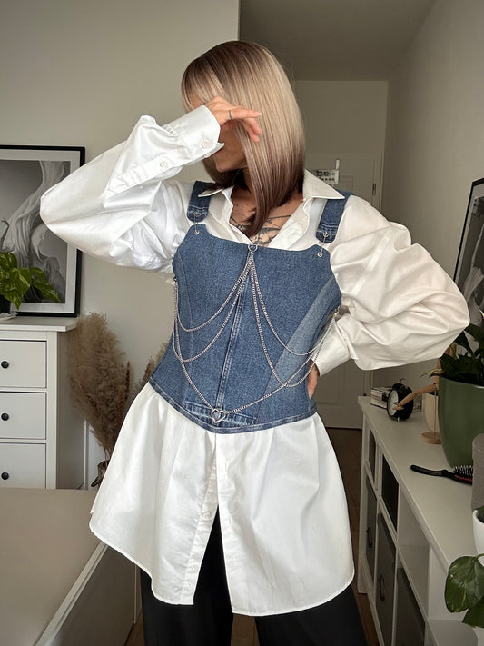 Upcycled corset DENIM SPIRIT