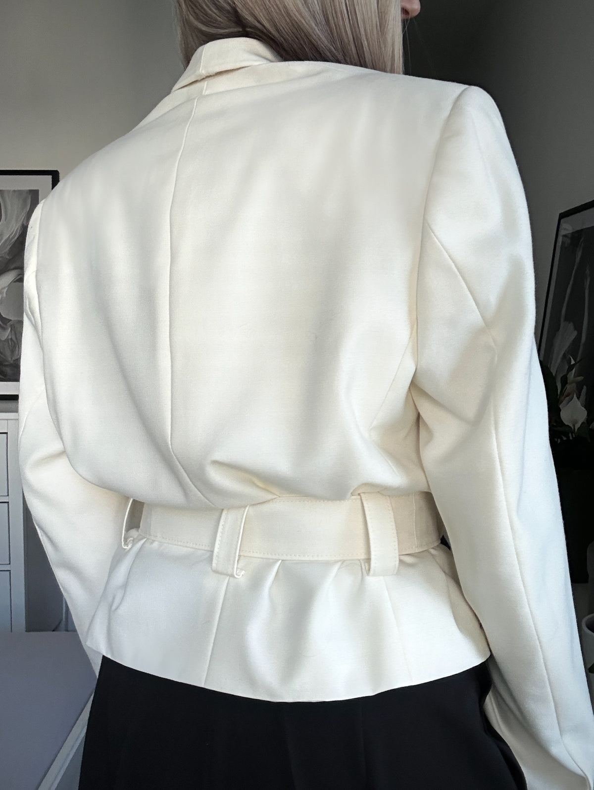 Upcycled coat blazet RENEWAL cream
