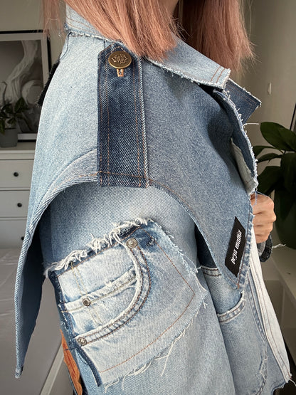 Upcycled trenchcoat PATCHWORK PUNK - cropp