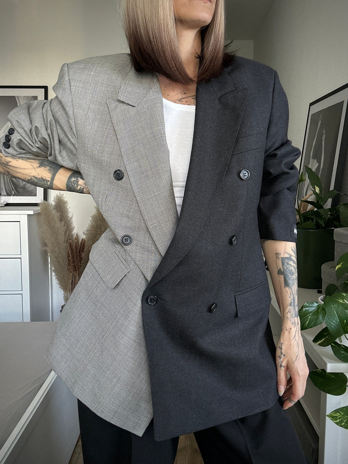 Upcycled blazer DUALITY black-houndstooth