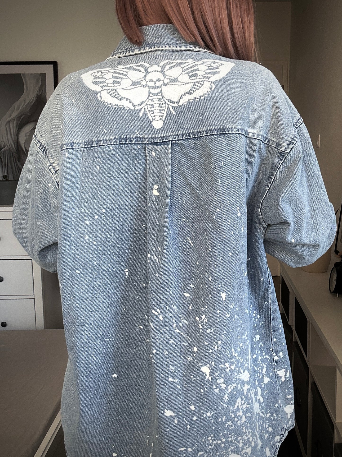 Upcycled denim shirt DARK MOTH
