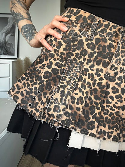 Upcycled skirt DENIM LEO brown