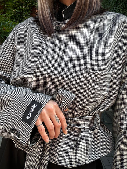 Upcycled coat RENEWAL houndstooth