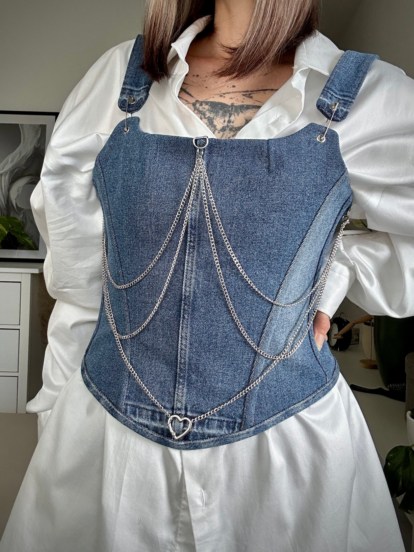 Upcycled corset DENIM SPIRIT
