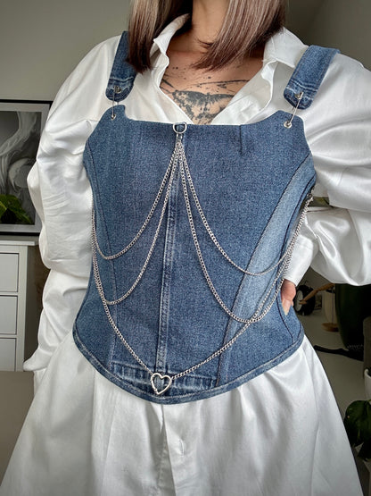 Upcycled corset DENIM SPIRIT