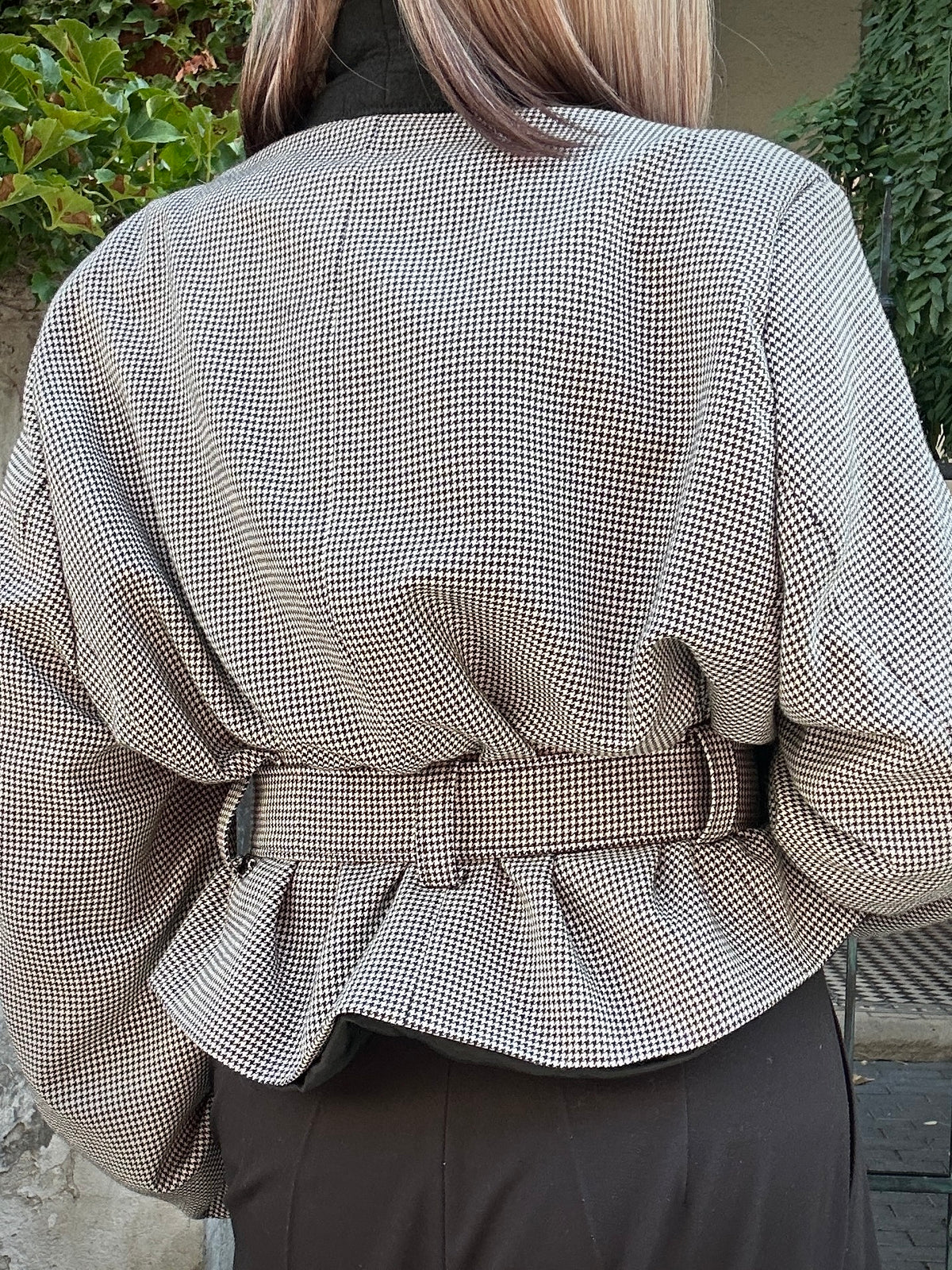 Upcycled coat RENEWAL houndstooth