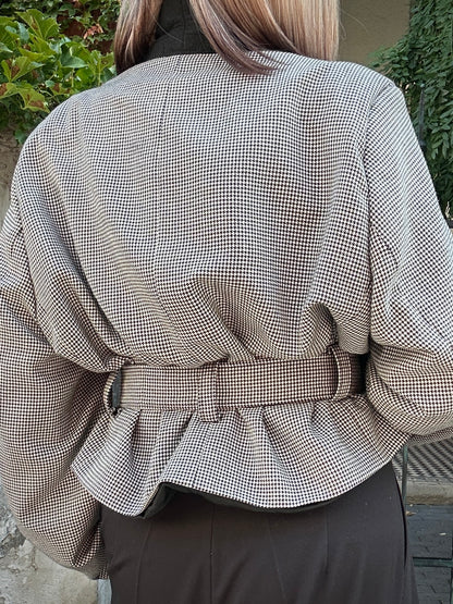 Upcycled coat RENEWAL houndstooth