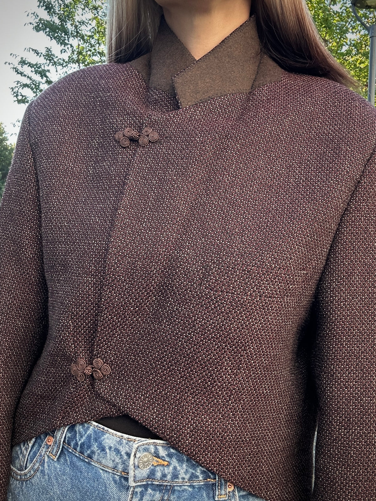 Upcycled coat REBORN burgundy