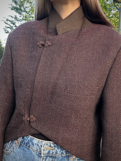 Upcycled coat REBORN burgundy