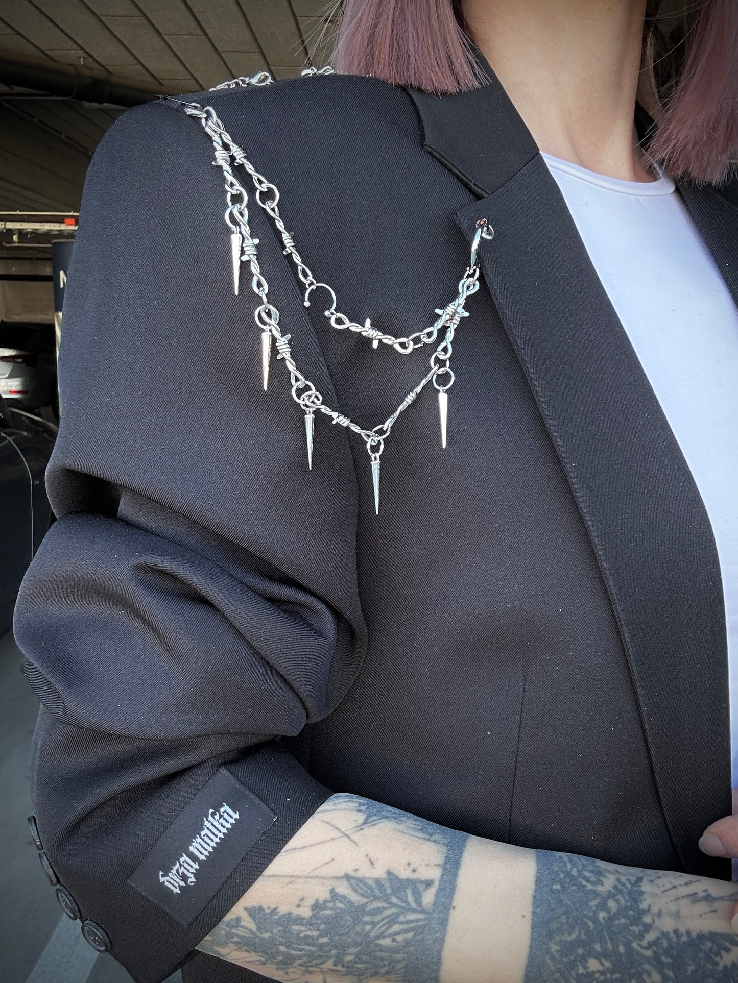 Upcycled blazer PUNK DOGMA black