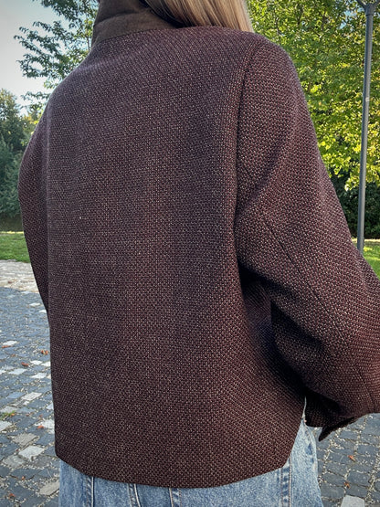 Upcycled coat REBORN burgundy